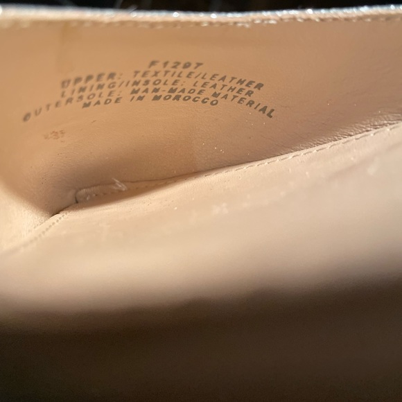 “J. CREW”, Women, Sz 7.5, Silver Sparkle Glitter w/Beige Ankle Tie-Up Flat Shoes - Picture 7 of 9